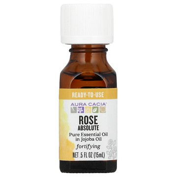 Aura Cacia, 純精油，濃郁玫瑰，0.5 液量盎司（15 毫升）