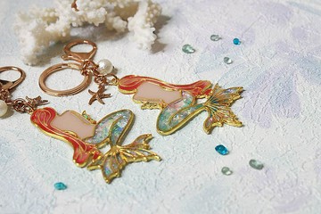 【鑰匙圈/吊飾】海洋系列-美人魚鑰匙圈 - 清新款