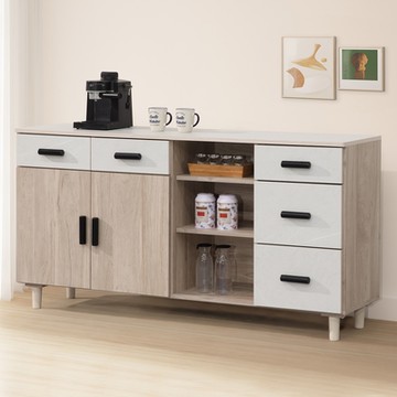 Homelike 喜家居5.3尺餐櫃(木面)(2257)-160x40x80cm