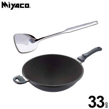 米雅可 遠紅外線陶瓷不沾炒鍋33cm(無蓋)MY-B01W330贈316不鏽鋼煎匙MY-J100010