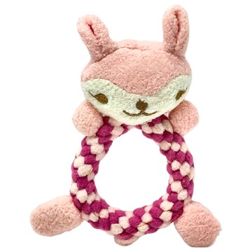 PetBest 卡通咬咬玩具系列 精緻車縫 趣味造型 適用於全犬種  冏冏兔 粉色  1個  17 x 11.5 x 3.5cm
