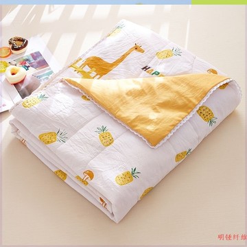 午睡被子小學生方便折疊幼兒園秋款薄款3歲單人柔軟空調被可以水