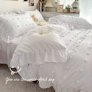 ins小仙仙四件套2022春秋新款水洗棉床單被套床上三件套少女心