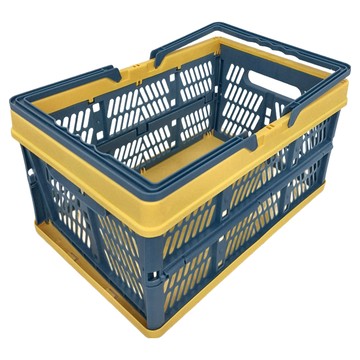 多功能用途可摺疊收納籃 海洋藍  中(38 x 25.5 x 20cm)  1個