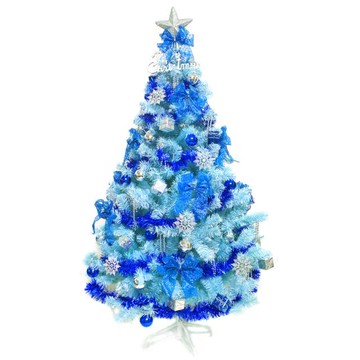 摩達客 台製10尺豪華版冰藍色聖誕樹+銀藍系配件組(不含燈)