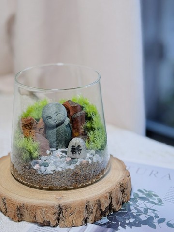 【微景觀】微光祈願∣禪意手作苔蘚缸 森林系居家療癒小物