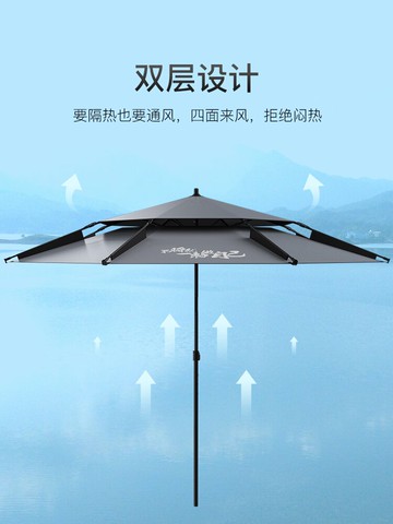 釣魚遮陽傘 化氏一味國民萬向傘垂釣魚傘雙層防風遮陽傘防雨大釣傘加厚漁傘【MJ10693】
