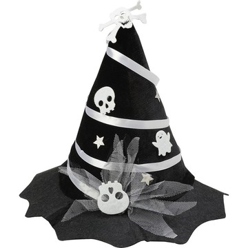 [家速配]【Halloween萬聖派對】11吋俏皮緞帶巫婆帽(顏色隨機出貨)