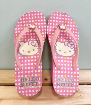 【震撼精品百貨】Hello Kitty 凱蒂貓~台灣製Hello kitty正版成人高底夾腳拖鞋粉色