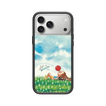 iPhone 17 Pro Max Mod NX -邊框背蓋組合 (相機按鈕) 黑 - 幾米 Jimmy Liao - 世界別為我擔心-吹氣球