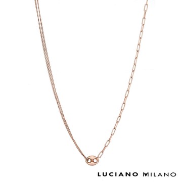 LUCIANO MILANO 心珠密語純銀項鍊(玫瑰金色)