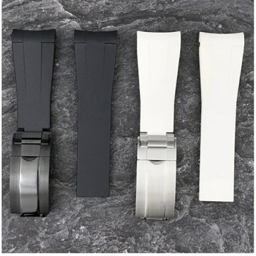 20 毫米 21 毫米矽膠錶帶適合勞力士 Submariner 遊艇大師 DAYTONA GMT 錶帶黑色藍色手鍊