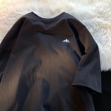 【台灣出貨】100%純棉  落肩短t 流行服飾 棉質上衣 潮牌T恤 胖子上衣 短t 韓式上衣 正韓 美式衣服 百搭上衣