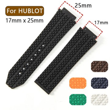 HUBLOT 17x25 毫米矽膠錶帶適用於宇舶 Big Bang 替換錶帶防水柔軟運動手鍊男士女士腕帶手錶配件