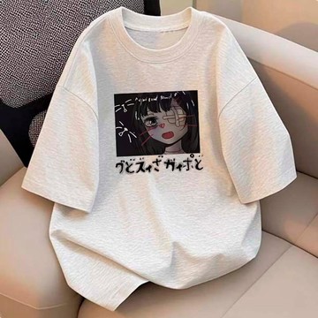 【飯團】長版 寬鬆 不規則上衣 夏季美式100%純棉 休閒 韓版 t恤  t恤 ins 風 韓系衣服 顯瘦 女生上衣 短