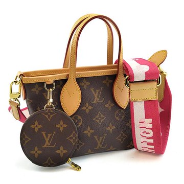 九八成新展示品！  LV 經典字紋手提斜背兩用迷你Neverfull BB 包