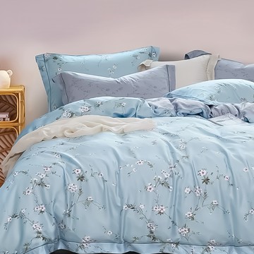 貝淇小舖 40支100%頂級天絲TENCEL 35公分全鋪棉床包  特大(床包212 x 182cm + 鋪棉兩用被套212 x 182cm + 2個枕套72 x 45cm)  蘭熙