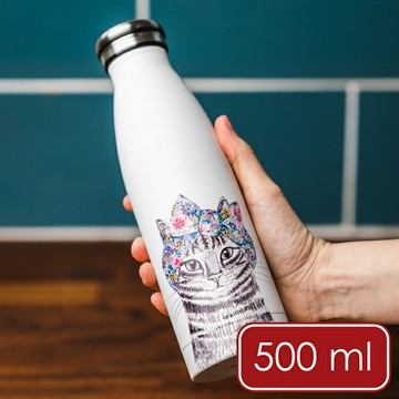 《Mikasa》Tipperleyhill雙層彩繪保溫瓶(高雅貓500ml) | 保溫杯 水壺 水瓶 環保杯 便攜杯 隨行杯【領券滿額再折千7/31止】