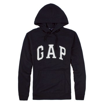美國百分百【全新真品】GAP 帽T 上衣 外套 長袖 連帽 LOGO 貼布 深藍 現貨 男 XS S號 E635