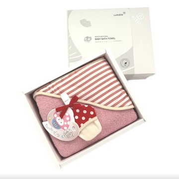 【彌月禮盒】nizio小蘑菇/ BOBO浴巾+小蘑菇平安收納袋
