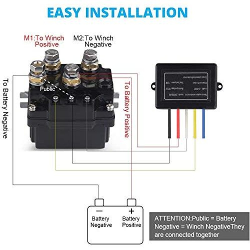 WATERWICH 12V 500A ウインチ ソレノイド リレー コンタクタ + 2個