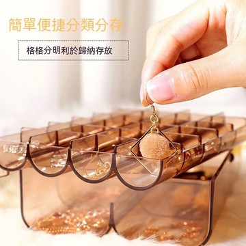 台灣出貨 北歐INS風 防塵多功能首飾盒 透明收納盒 耳環耳環手鍊項鍊收納架 飾品收納便攜多分格展示架 多功能飾品收納箱