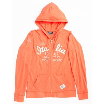 KAPPA義大利 女吸濕排汗速乾針織純棉休閒外套~橘FC42-C304-2