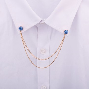簡約閃鉆領口小領針鏈潮男女襯衫襯衣領裝飾胸針胸花針扣配飾
