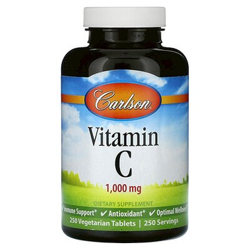 Carlson, 維生素 C，1000 毫克，250 粒素食膠囊