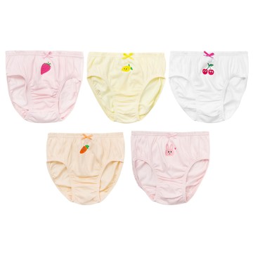 BASE ALPHA ESSENTIALS 女童款 棉質三角內褲5件組  80號/11~12歲  多色