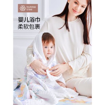 bubble tree嬰兒紗布大浴巾全棉加大加厚兒童六層A類新生寶寶專用