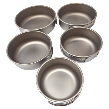 TEMPEST 純鈦煎鍋5套件組 (小:650ml 中:800ml 大:1000ml 特大:1650ml)  1組