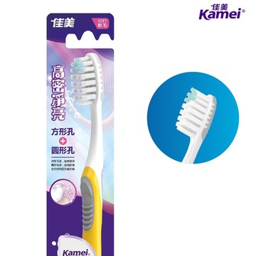 (任選)佳美 高密淨亮牙刷1入(高密纖柔軟尖毛/大刷頭/顏色隨機)