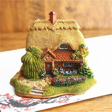 樹脂小屋擺件歐洲鄉間田園別墅微縮景觀建筑家居桌面裝飾手工藝品
