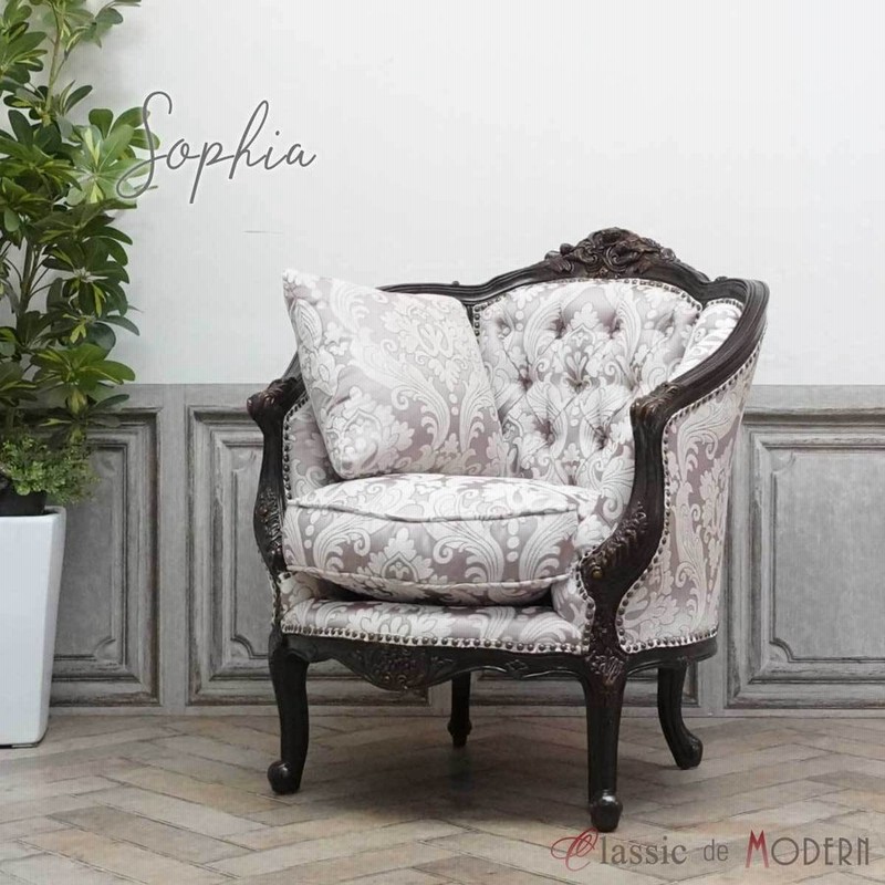 1人掛けソファ　エレガント　アンティーク風　姫系　デニム 1人掛けソファ エレガント アンティーク風 姫系 デニム