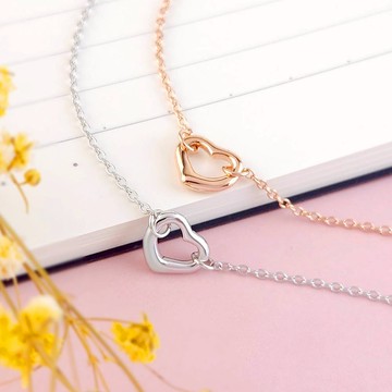 純銀手鍊．簡約愛心｜客製刻字