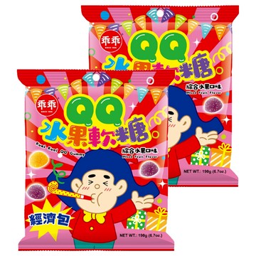 乖乖 QQ水果軟糖經濟包 綜合水果  190g  2袋