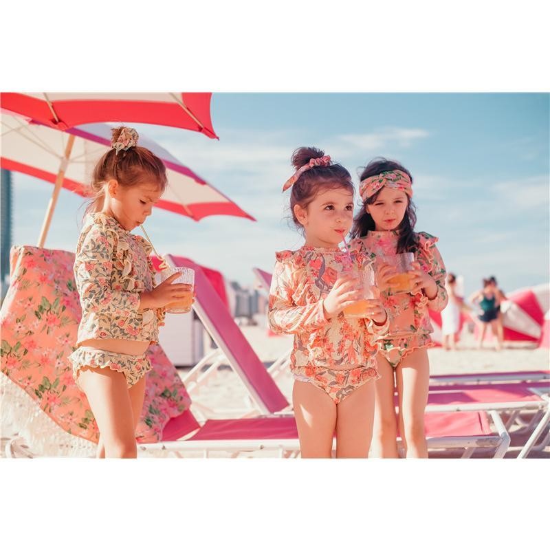 水着 キッズ 女の子 子供水着 花柄 ラッシュガード こども セパレート