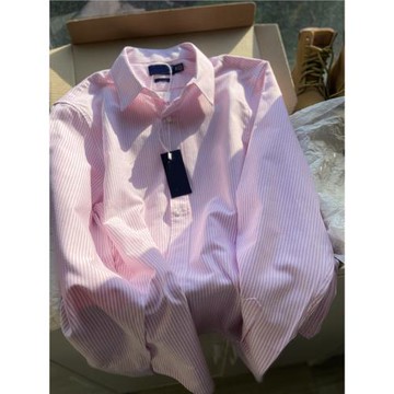 2025新款3色牛津布條紋襯衫經典寬松時尚刺繡襯衣外套男女同款