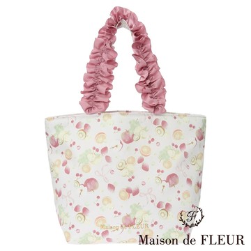 Maison de FLEUR 輕甜水果原創印花荷葉褶邊托特包(8A41F0J4500)