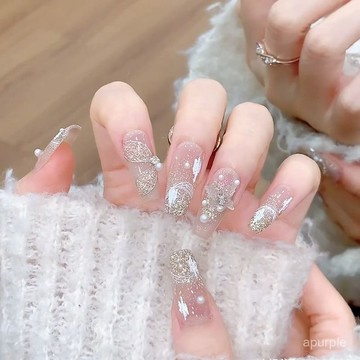 美甲穿戴甲ins高級純慾風顯白法式指甲貼美甲貼中長款學生甲片 OULJ