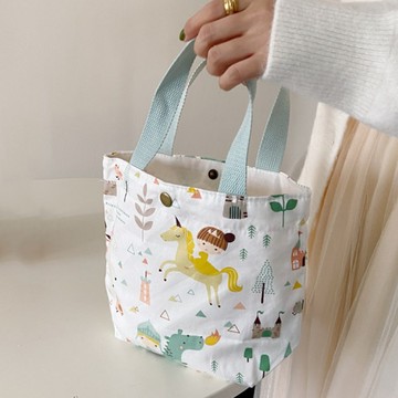 【Sayaka紗彌佳】日系文藝小清新系列釘扣式手提袋 -童趣恐龍款