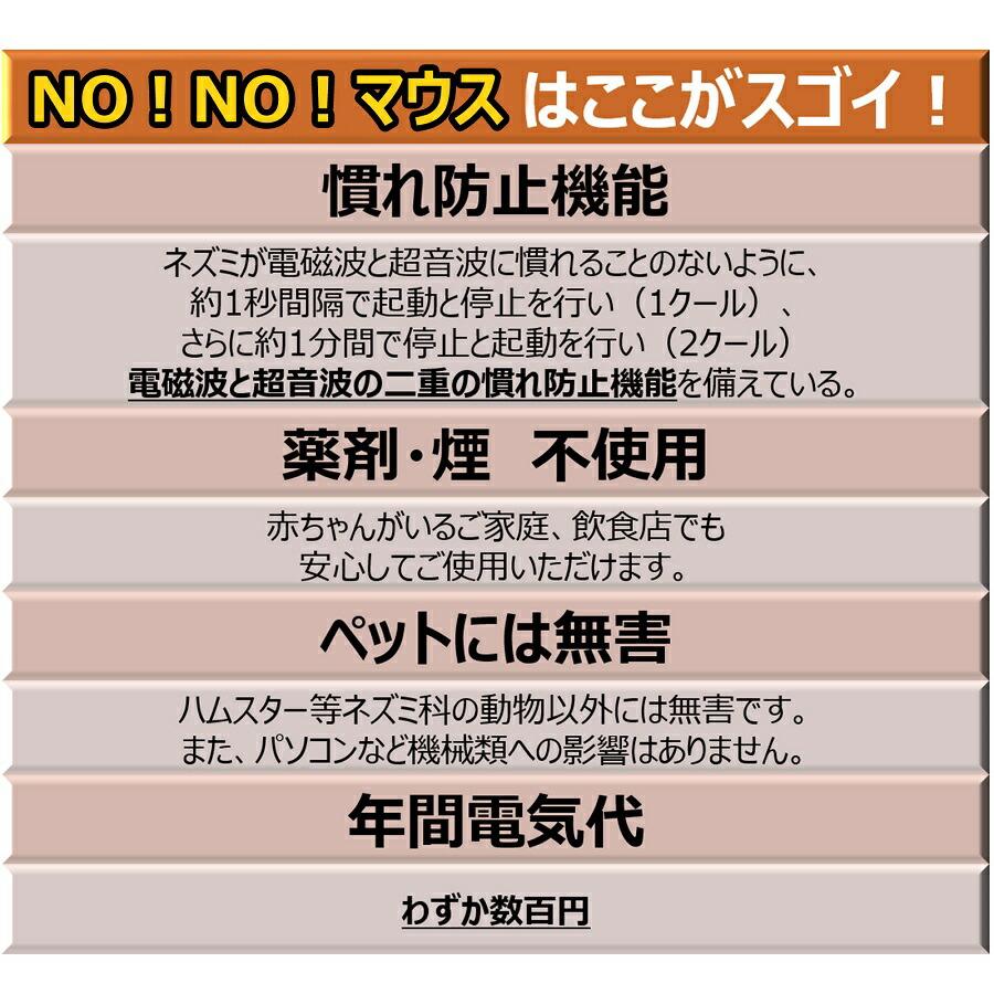 NO マウス 70坪対応 ノーノーマス ネズミ退治 ネズミ除去 超音波 撃退器 電磁波W効果 超音波・電磁波W効果 ネズミ対策器 害獣駆除 AC電源 超音波撃退機 ねずみ退治 避け ペスト 超音波退治 農家 天井 木造 戸建て