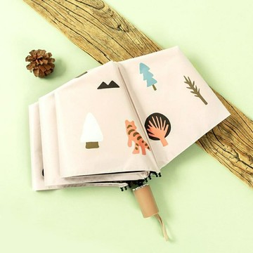 遮陽傘 韓國小清新晴雨傘兩用女簡約森系復古三折黑膠防曬女神遮陽太陽傘