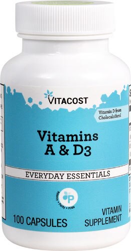Vitacost Vitamins A & D3 100 Capsules
