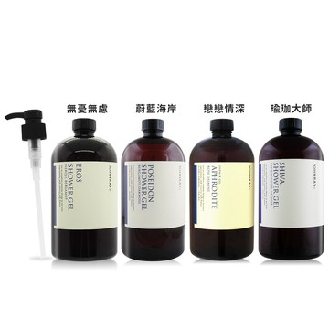 【Johnray約翰森林】 沐浴膠/洗髮精(500ml)+專用壓頭-多款任選[蔚藍海岸/無憂無慮/戀戀情/深瑜珈大師]