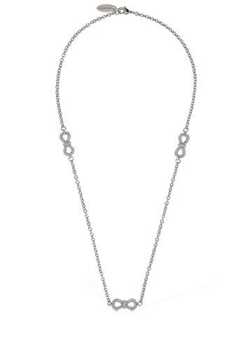 Double Crystal Bow Collar Necklace