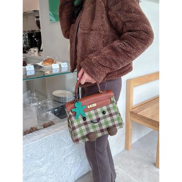 小眾復古毛妮凱莉Kelly單肩斜挎包可愛卡通時尚手提包