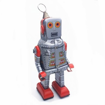 ブリキ ロボット ネジ巻き 女の子デザイン 昭和レトロ Yahoo!オークション - 昭和レトロ ブリキロボット 巻きネジ式