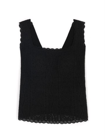 人氣追加 | 優雅蕾絲質感美背刷毛Bratop-黑